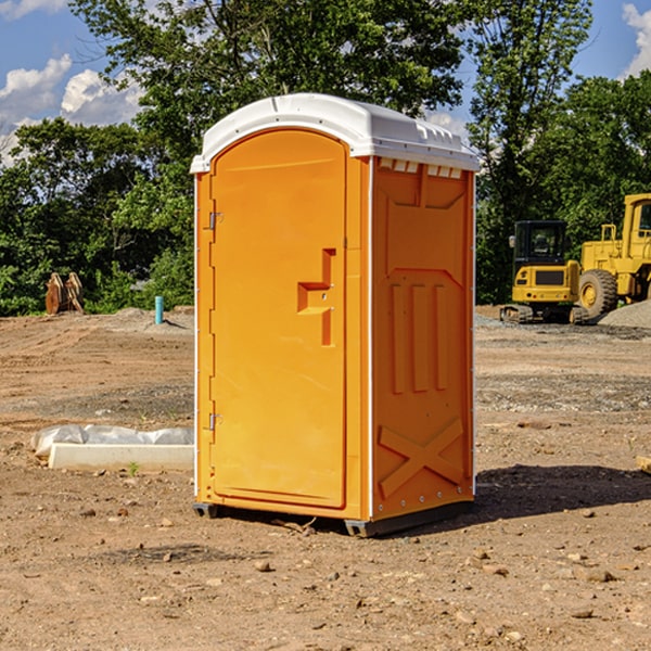 how often are the portable restrooms cleaned and serviced during a rental period in Drain Oregon